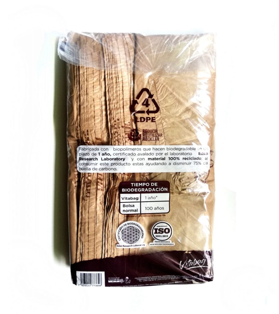 BOLSA CAMISETA BIODEGRADABLE ANGUIPLAST CERTIFICADA Alimentos Y